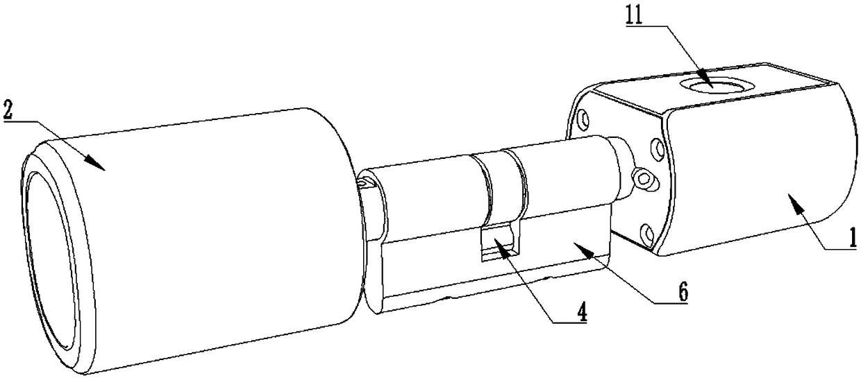 Lock cylinder structure for intelligent door lock, intelligent door lock and antitheft door