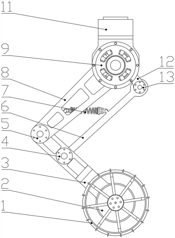 Wheel-legged robot leg structure and mobile robot