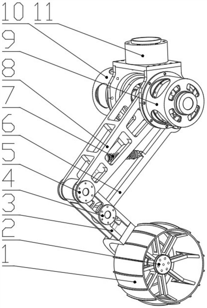 Wheel-legged robot leg structure and mobile robot