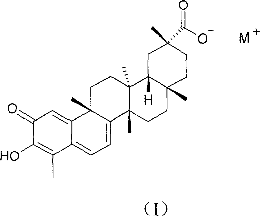 Alkali metal salt compound of celastrol and preparation method thereof