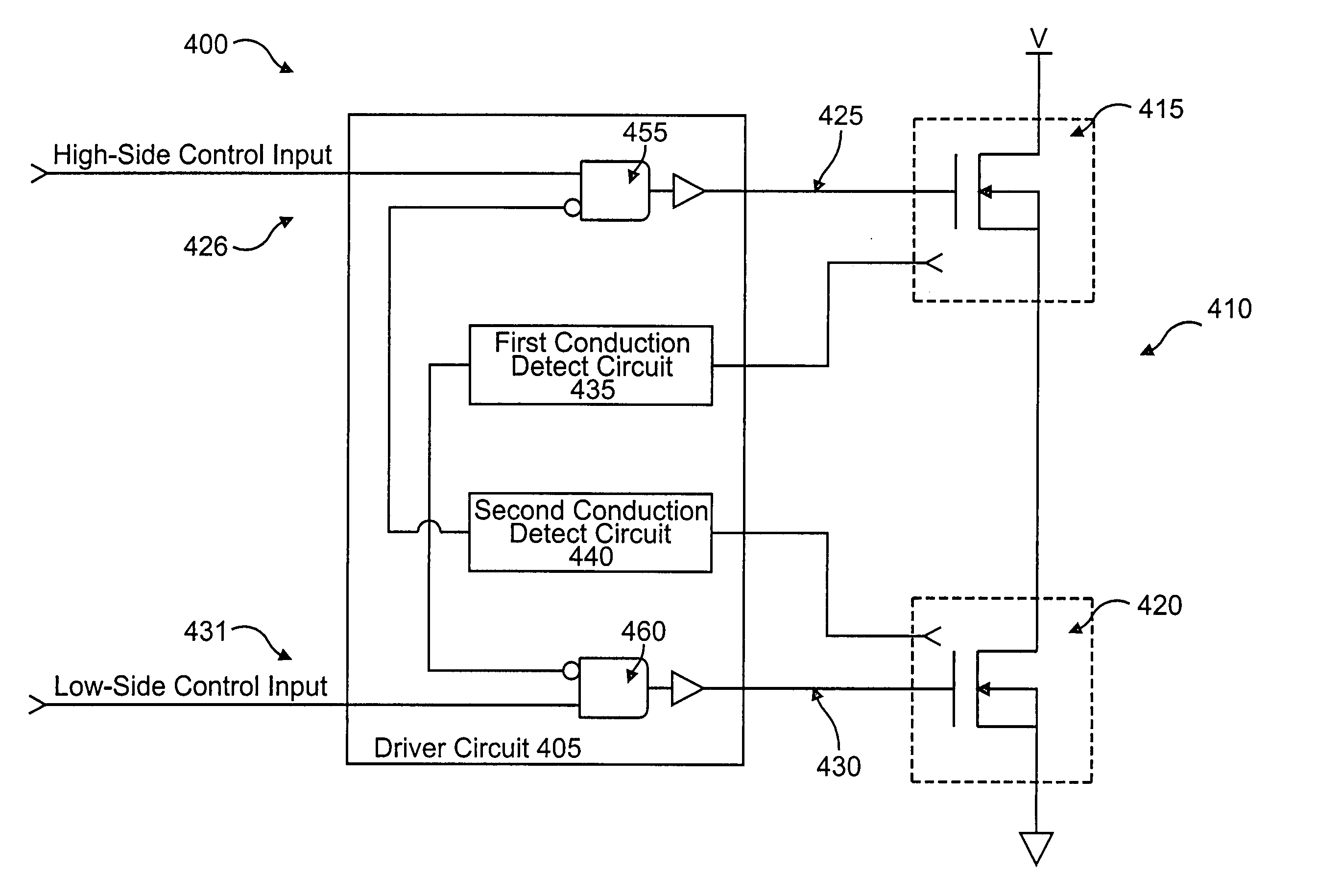 Mosgate driver integrated circuit with adaptive dead time