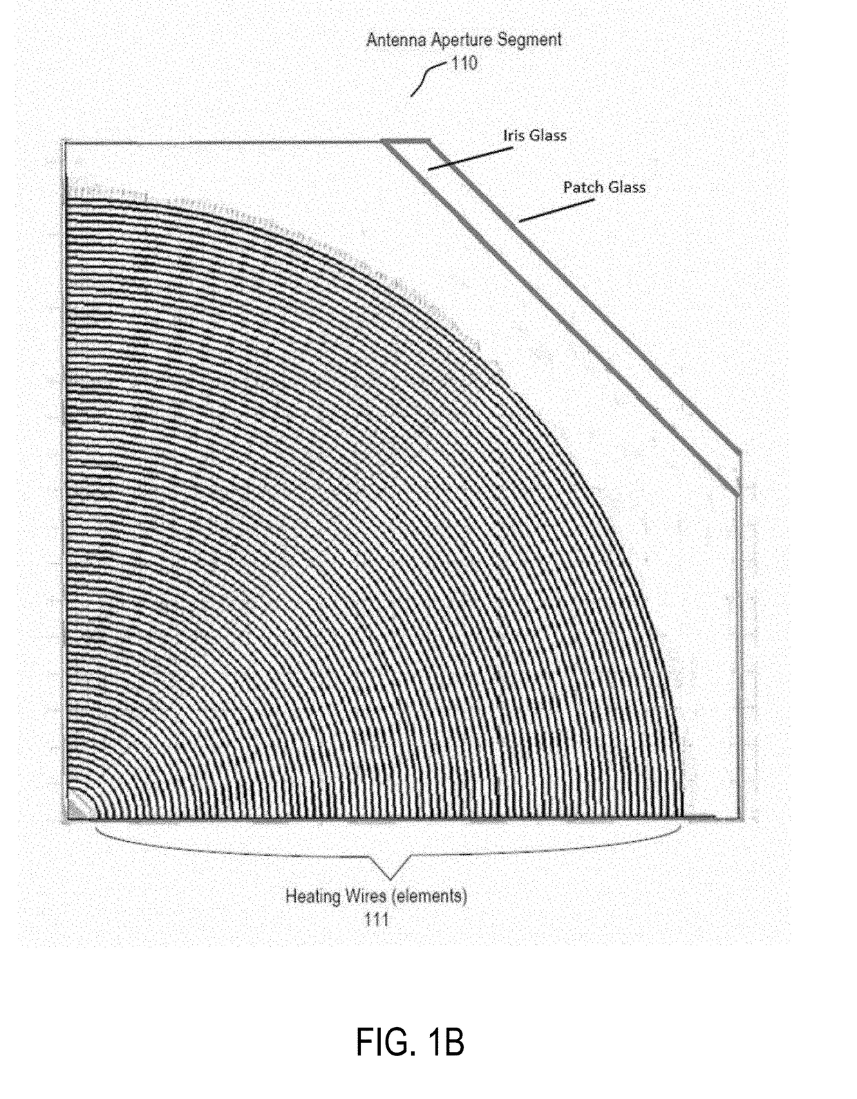 Internal heater for RF apertures