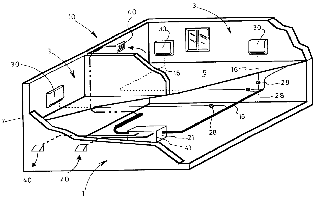 Integrated heating and fresh air supply device for use with an air distribution system