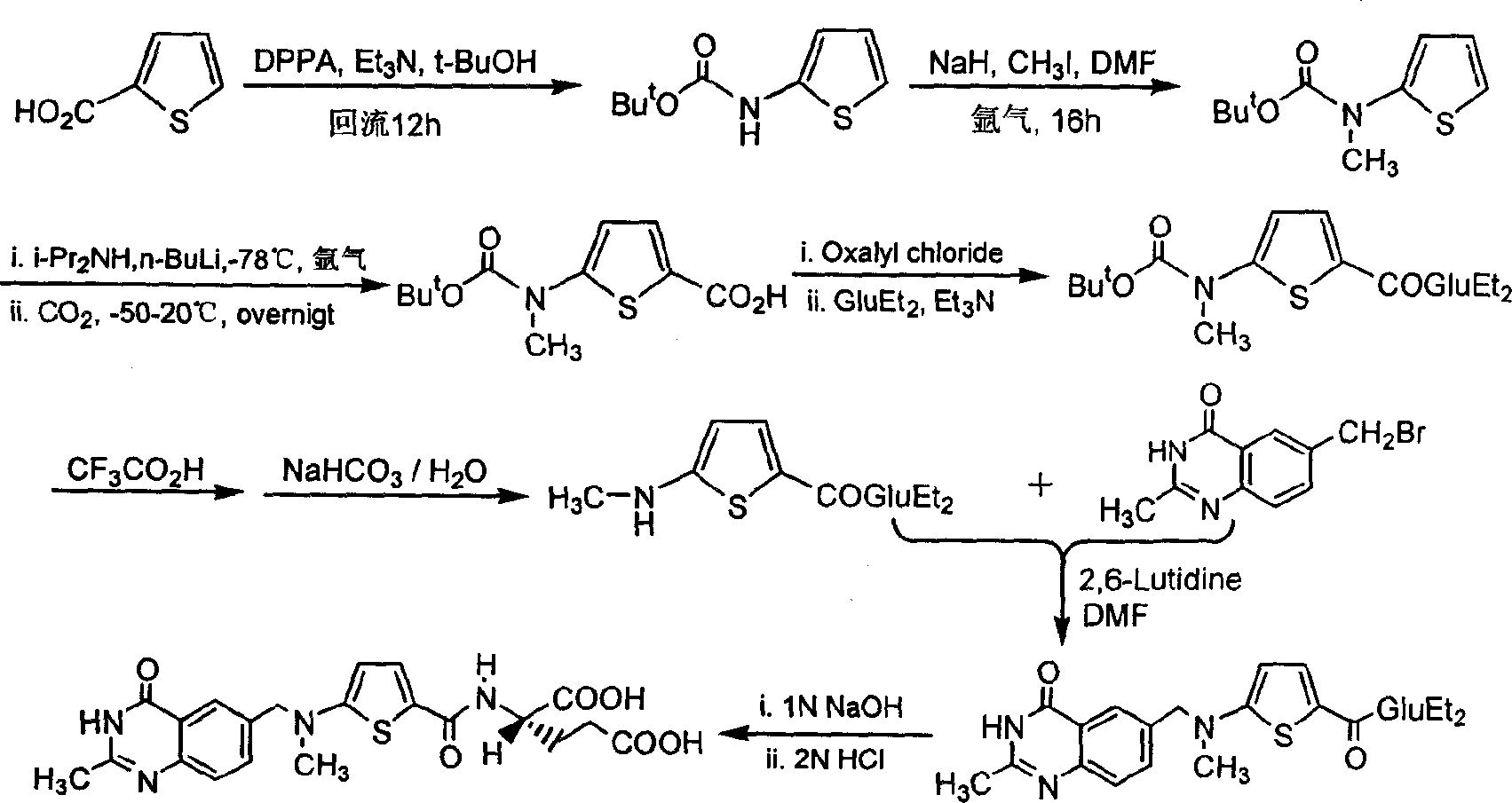 Synthesis of anticancer medicine Raltiprexed