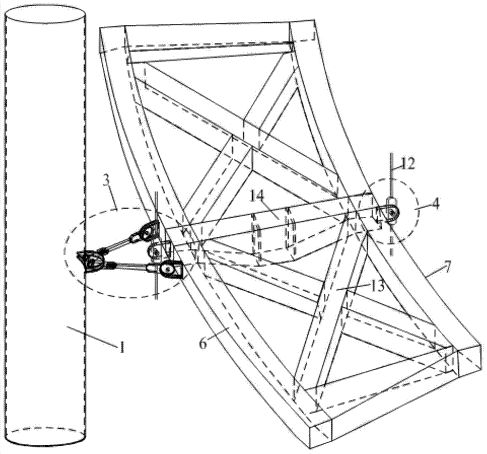 Column and curved beam horizontal and flexible connection space structure system