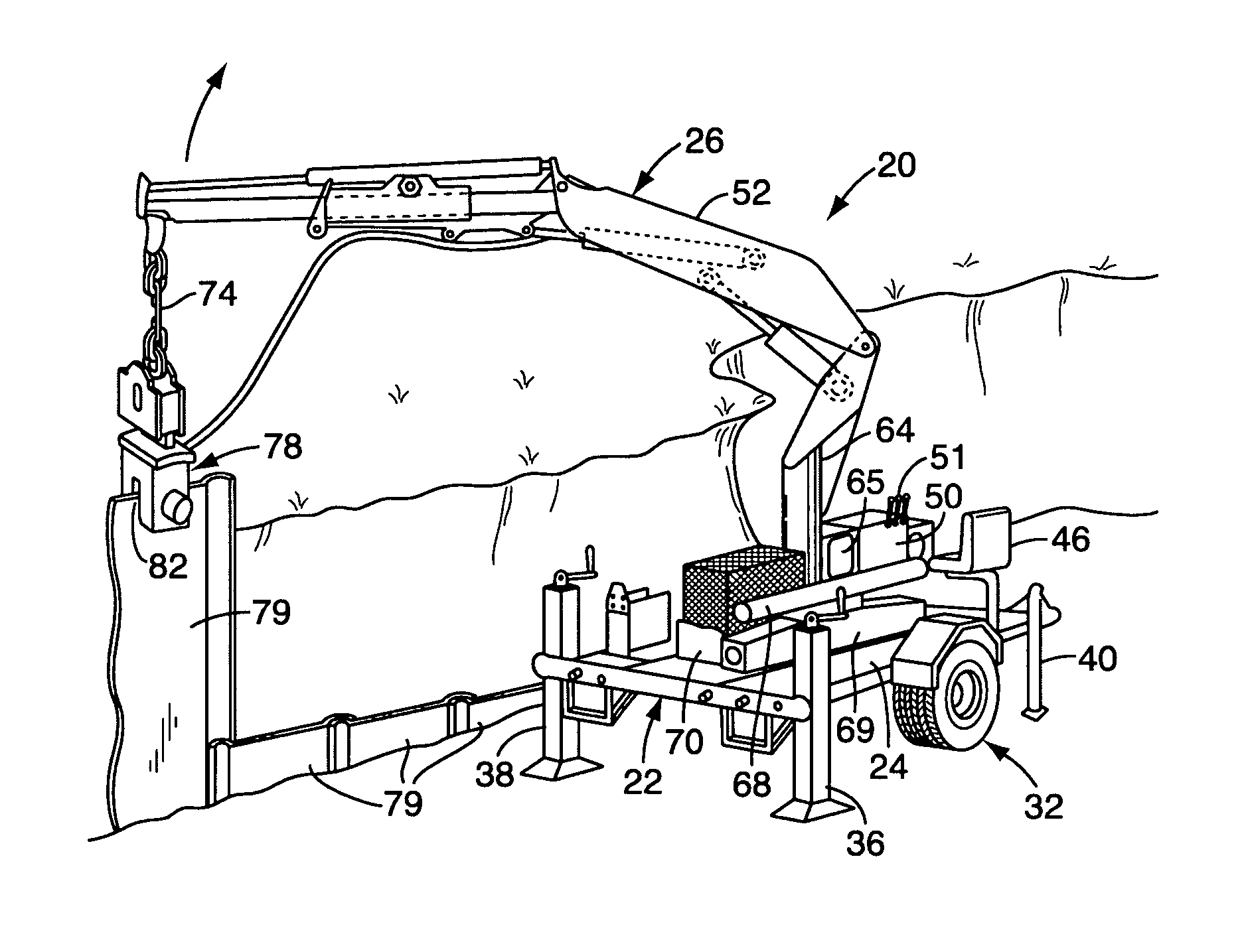 Trailer-mounted crane apparatus