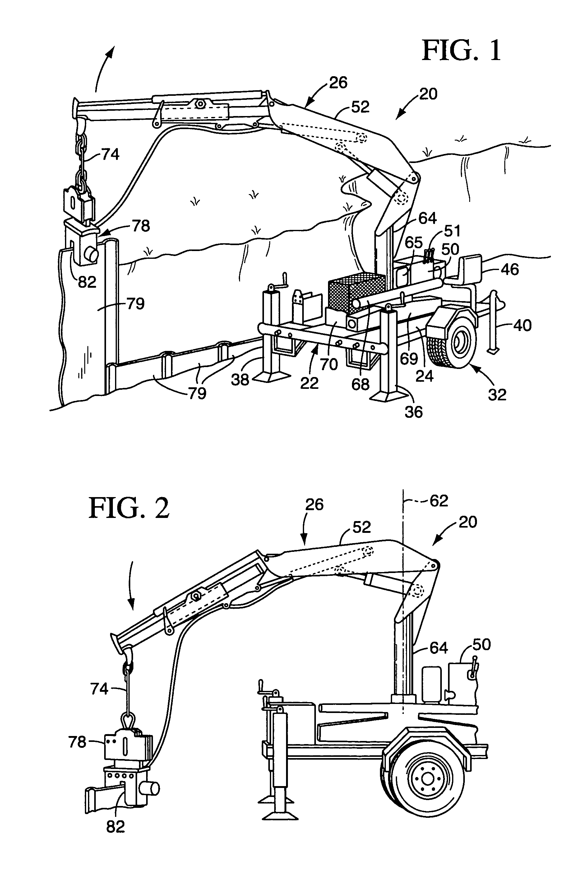 Trailer-mounted crane apparatus