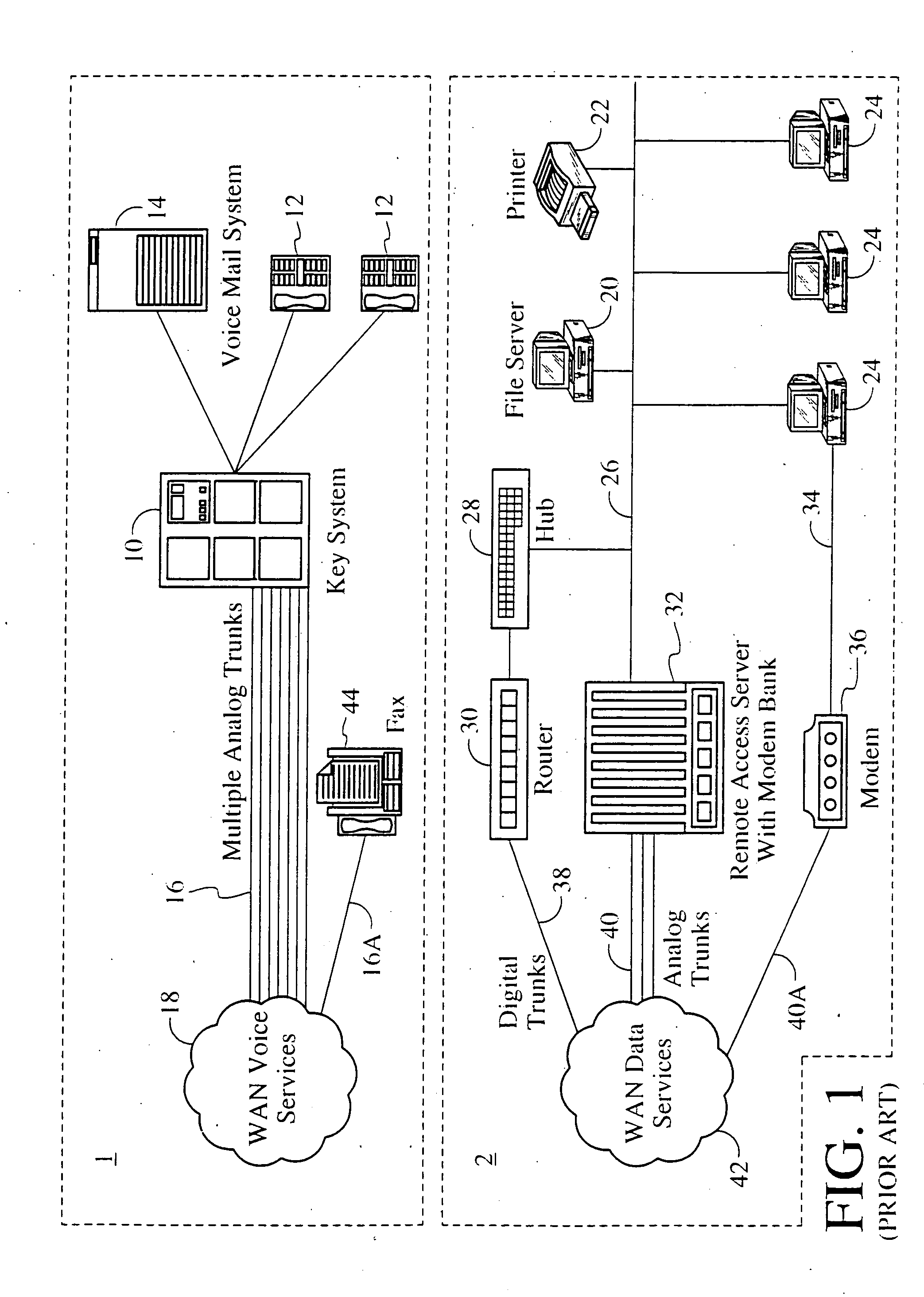 Systems and methods for multiple mode voice and data communications using intelligenty bridged TDM and packet buses