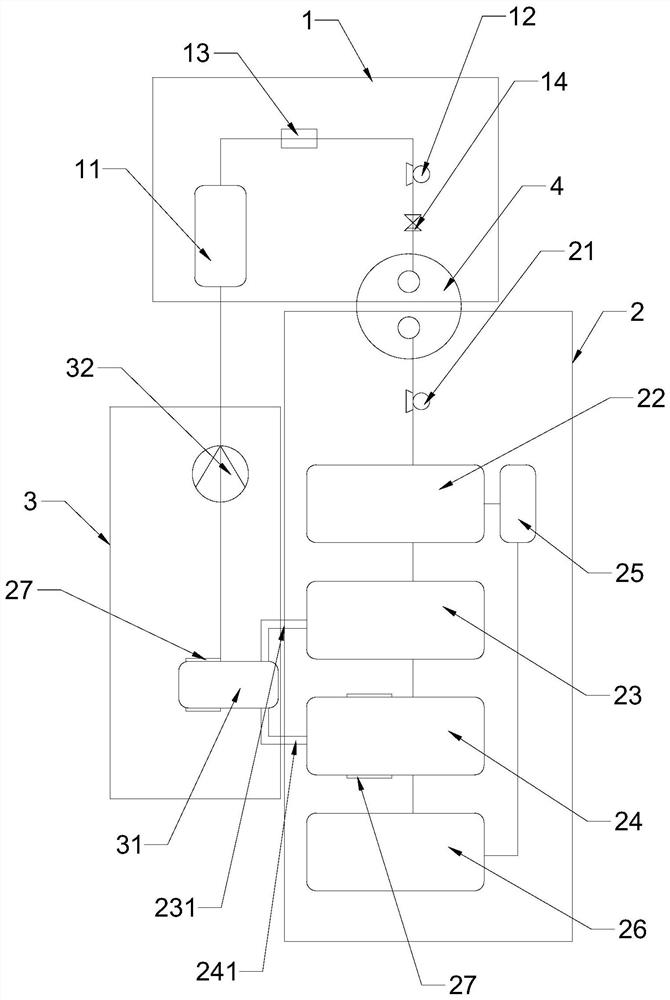 Oil field carbon dioxide injection huff-puff oil extraction ground device