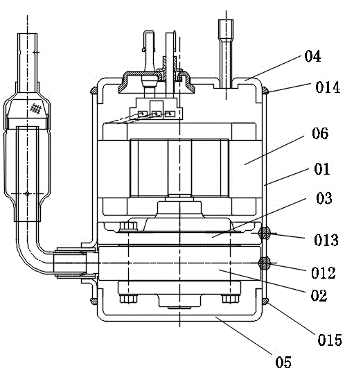 Method for welding pump and motor for compressor shell