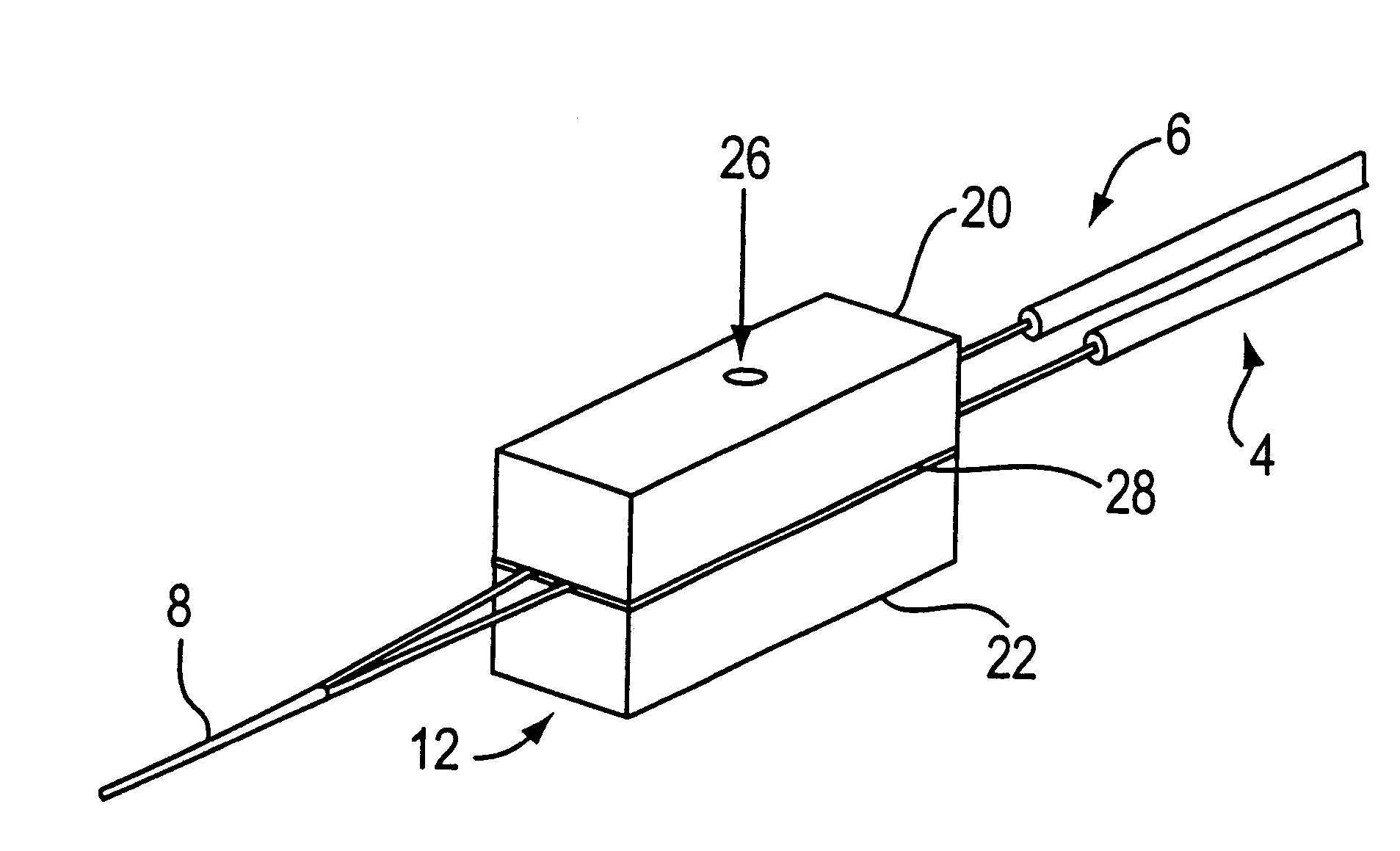 Apparatus and method bonding optical fiber and/or device to external element using compliant material interface