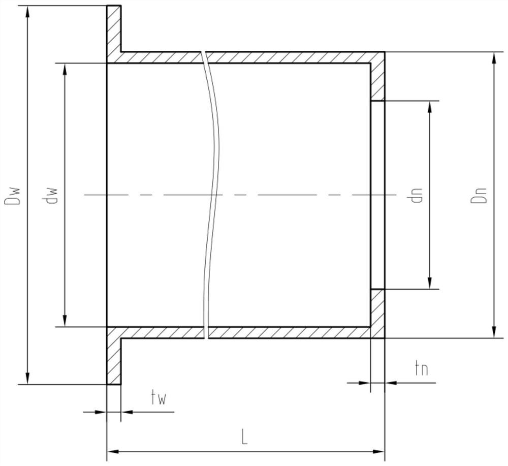 Manufacturing method of long pipe fitting with straight flanges at two ends