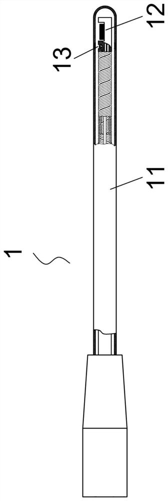 In-vivo interventional ultrasonic probe with rotary positioning function and ultrasonic imaging system comprising in-vivo interventional ultrasonic probe