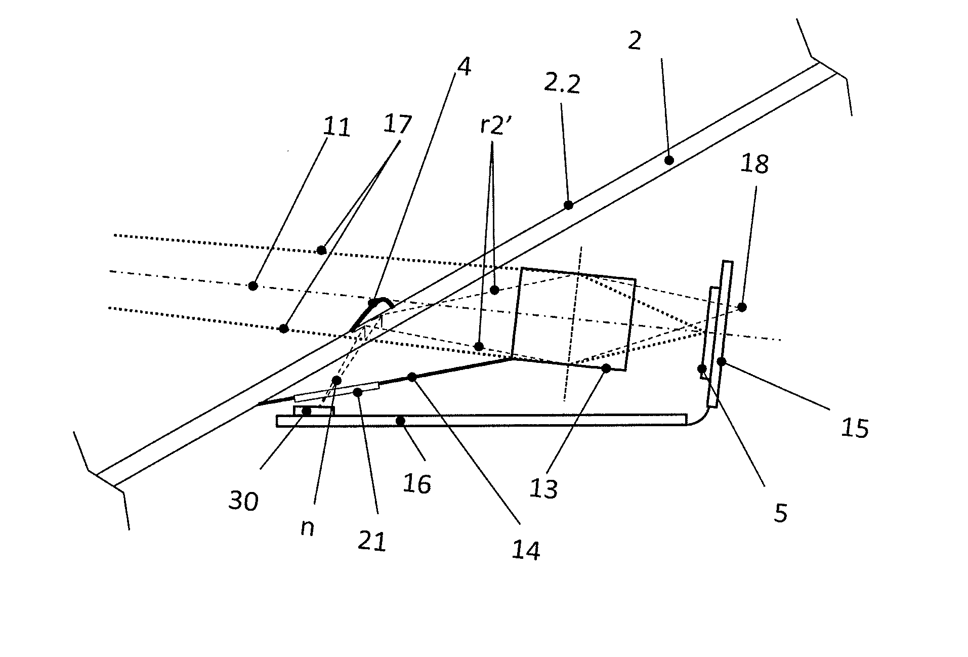 Illumination for the detection of raindrops on a window by means of a camera