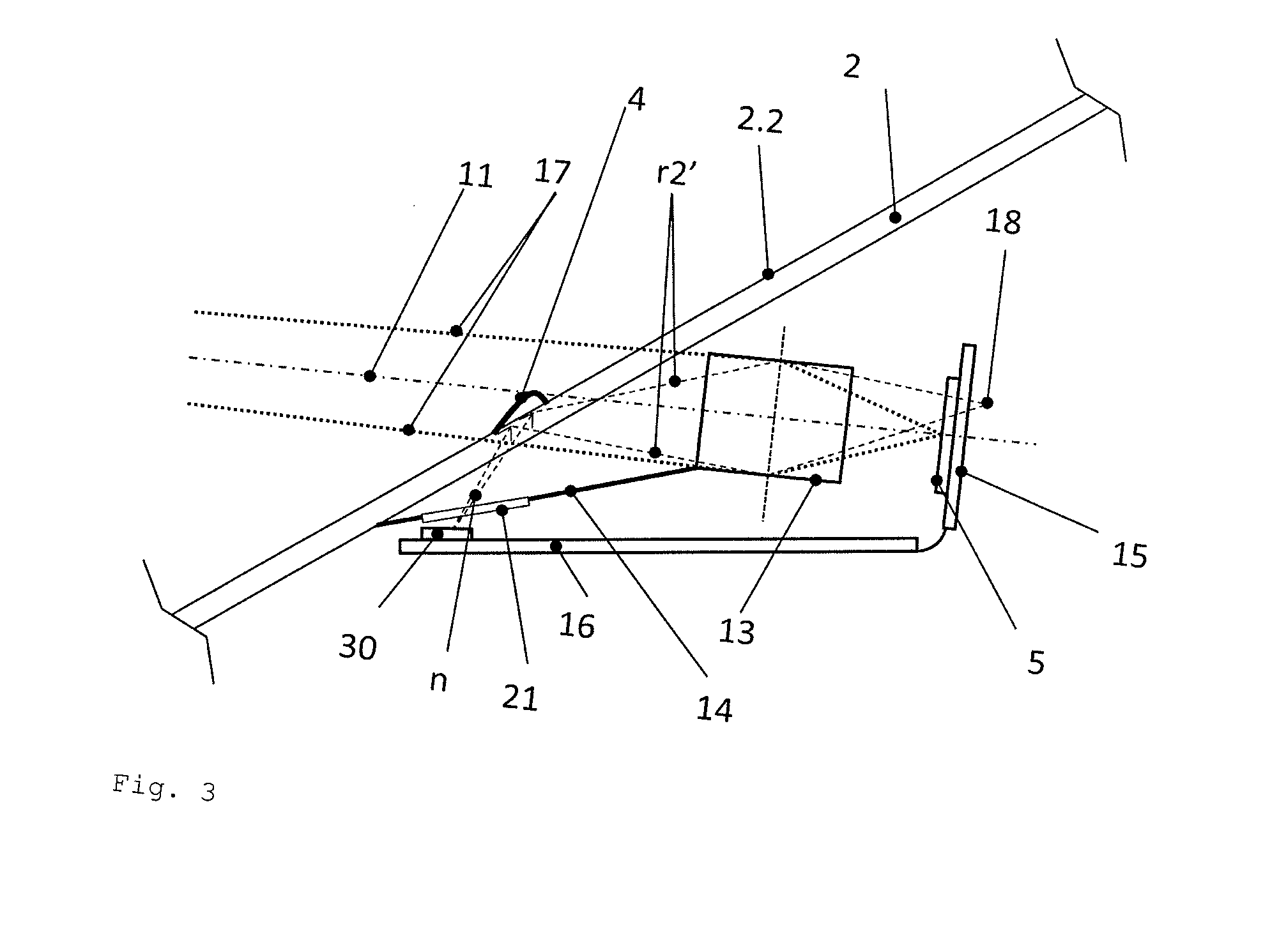 Illumination for the detection of raindrops on a window by means of a camera