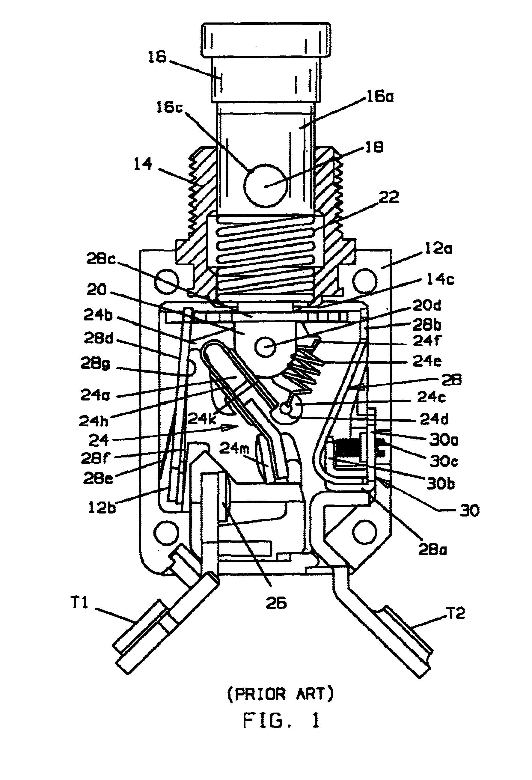 Calibration structure for circuit breakers having bimetallic trip member