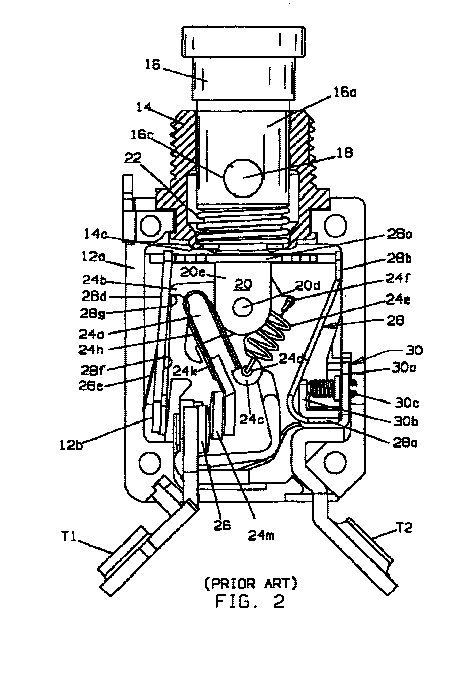 Calibration structure for circuit breakers having bimetallic trip member