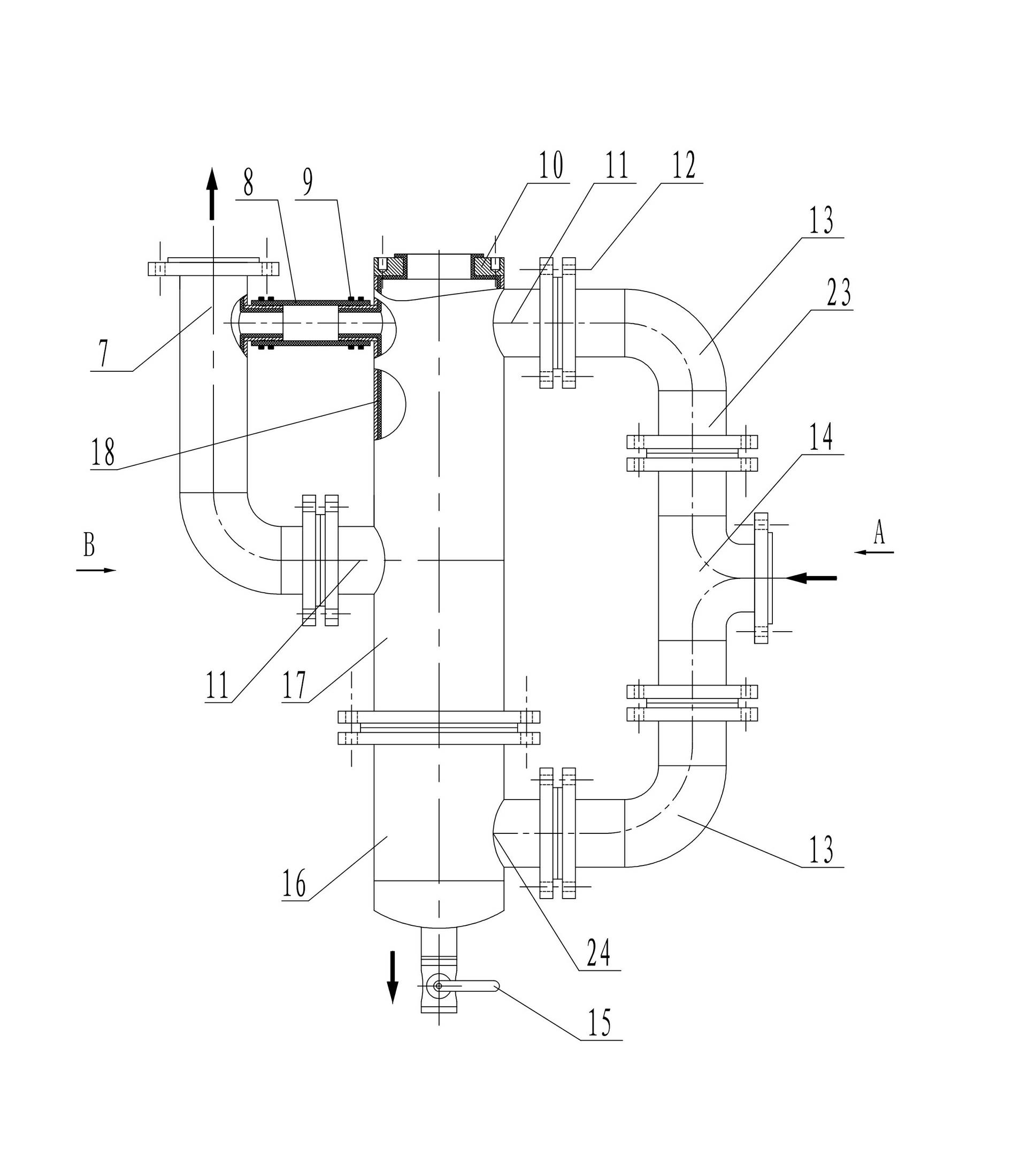 Main-pipe-type on-line pulp-concentration sampling measurement device