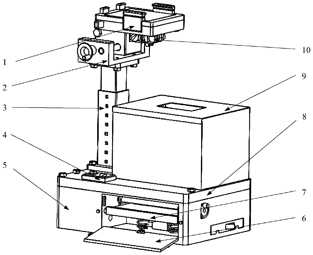 Water-sensitive paper auxiliary photographing device and photographing method for mobile phone