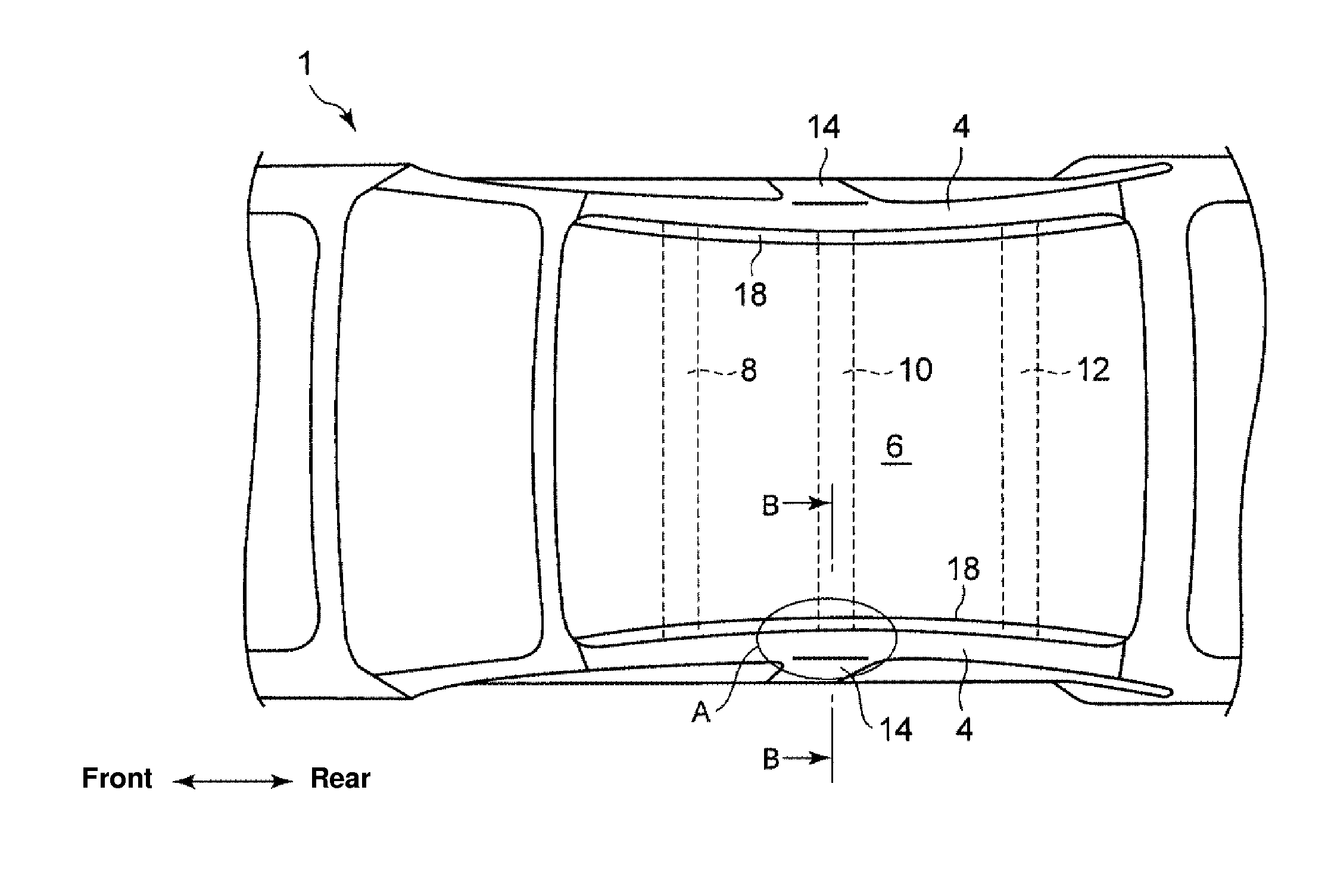 Upper vehicle-body structure of vehicle