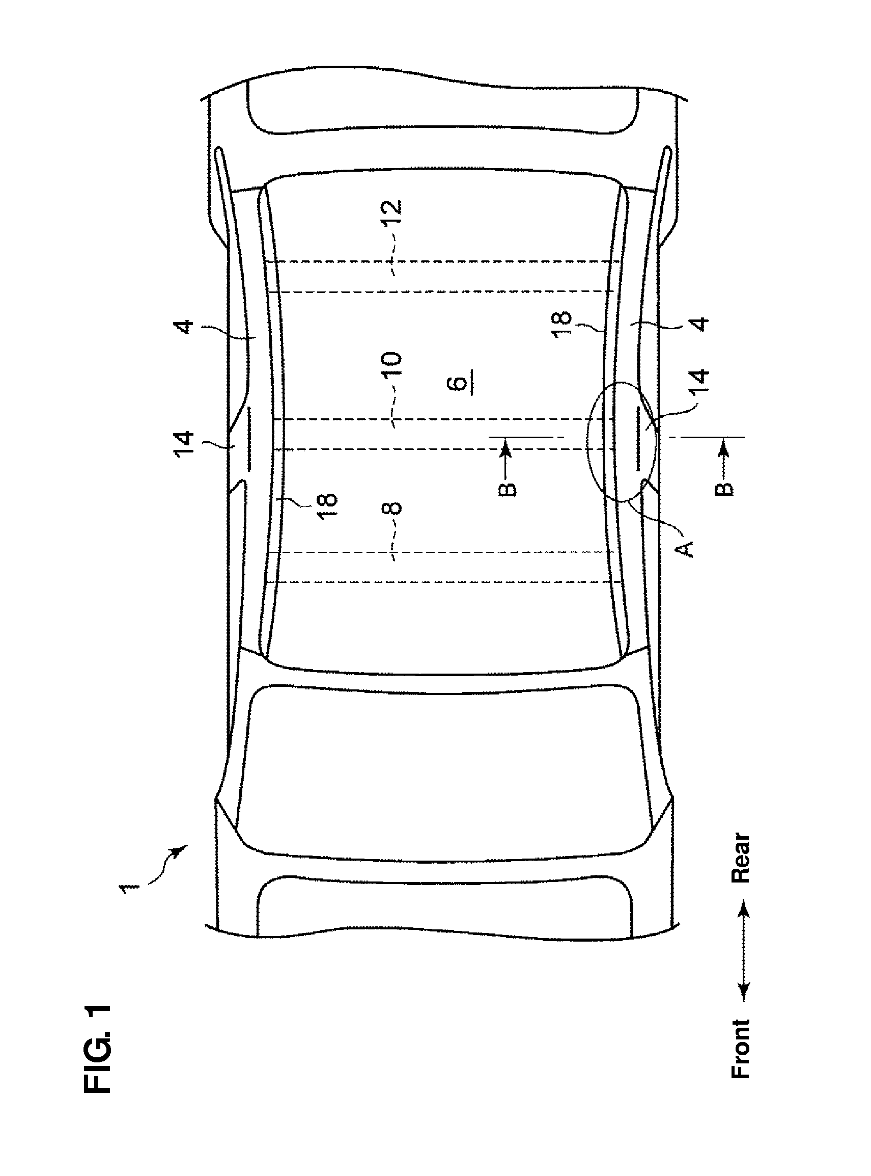 Upper vehicle-body structure of vehicle