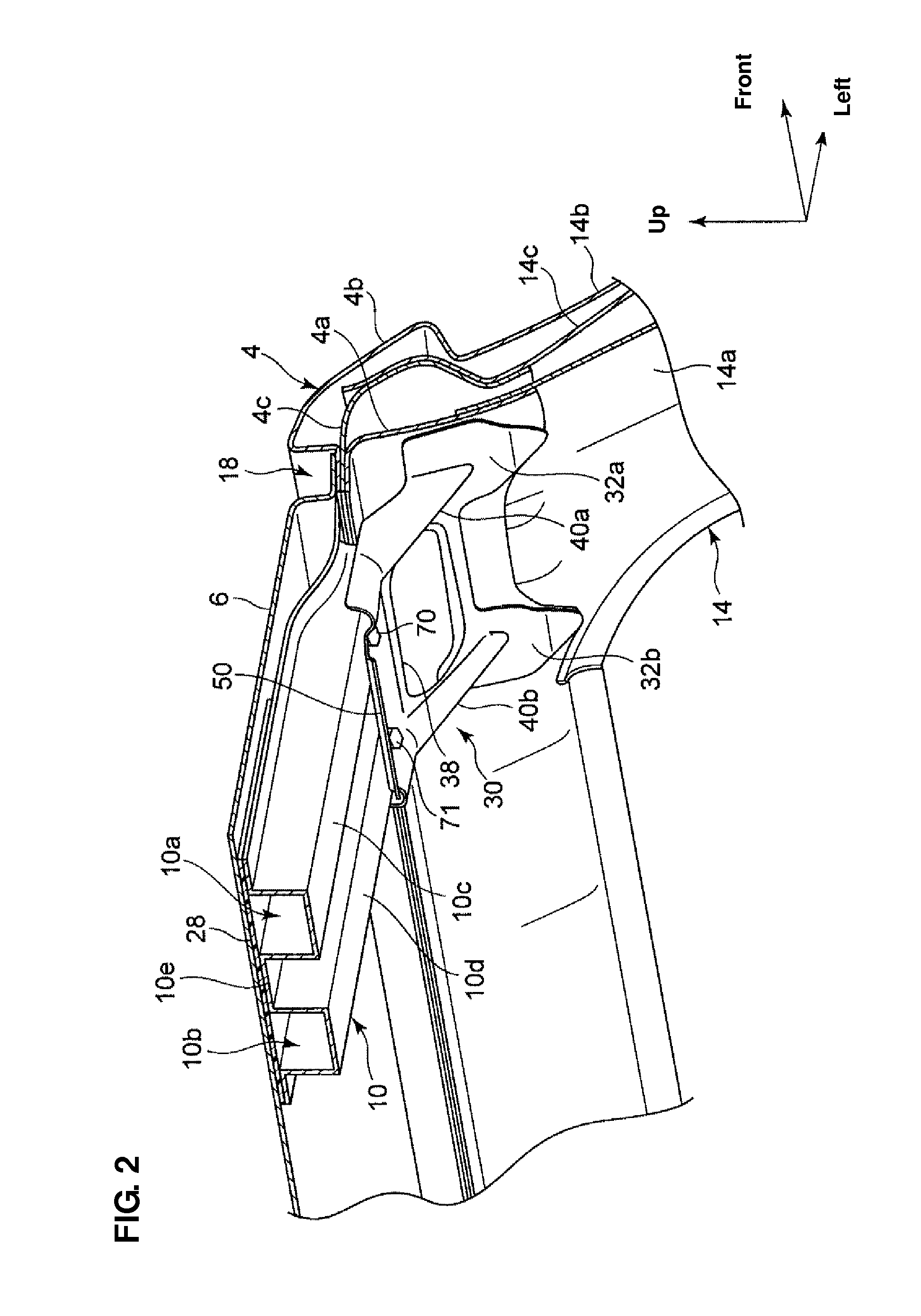 Upper vehicle-body structure of vehicle