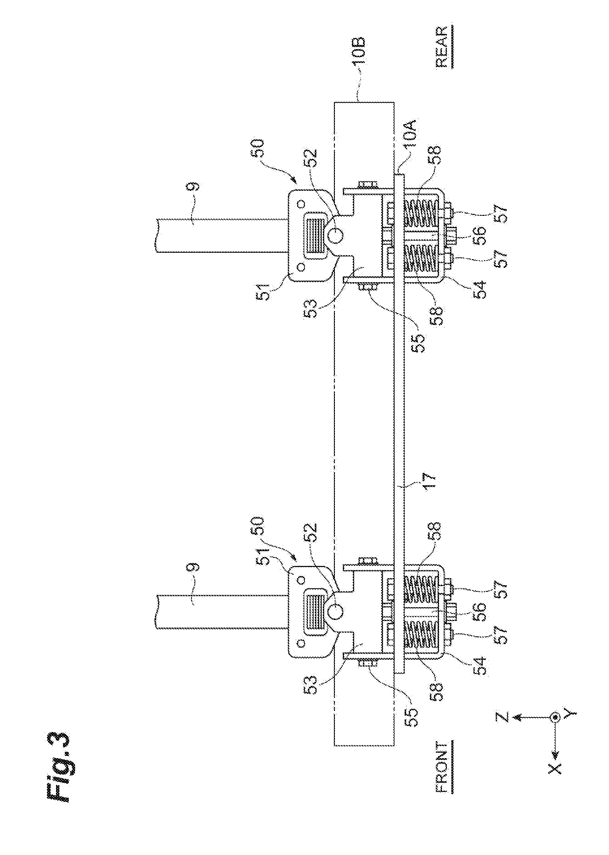 Overhead transport vehicle