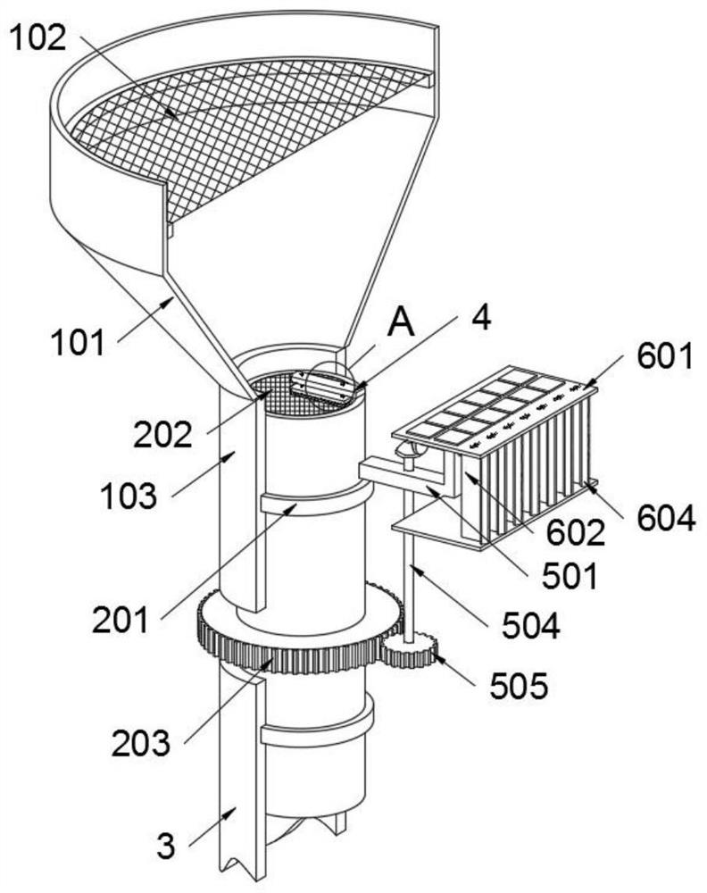 Quick blockage clearing device of energy-saving building rainwater collecting and purifying device