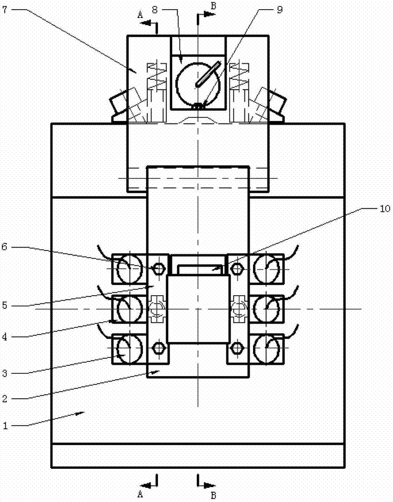 Simple clamping device for ultrasonic inspection of residual stress of steel rail