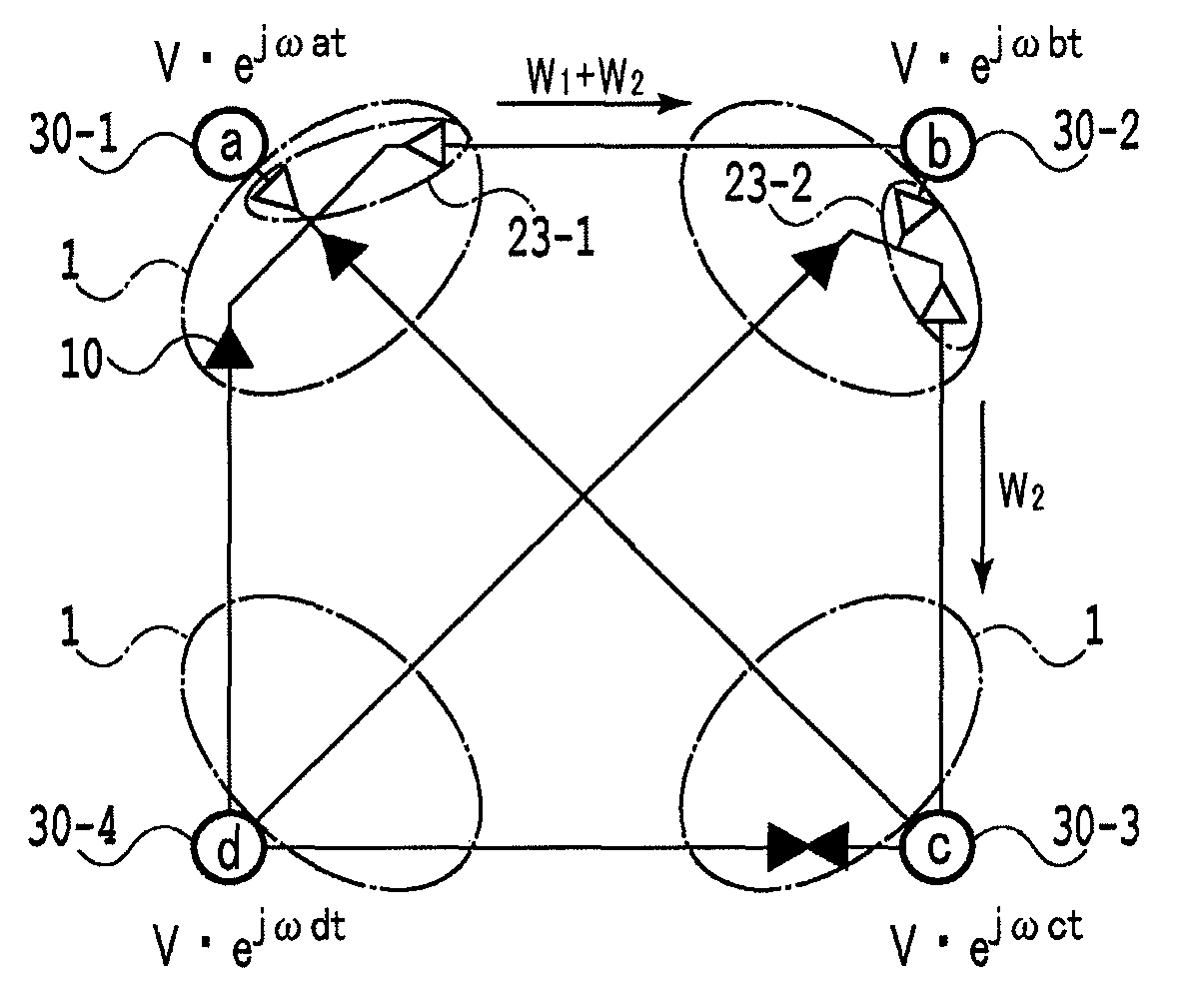 Multi-terminal power conversion device, multi-terminal power transfer device, and power network system