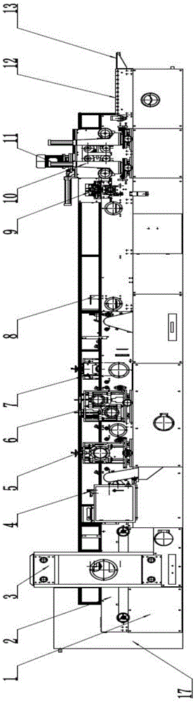 Integrated machine for treating two-sheet lead-acid battery polar plate