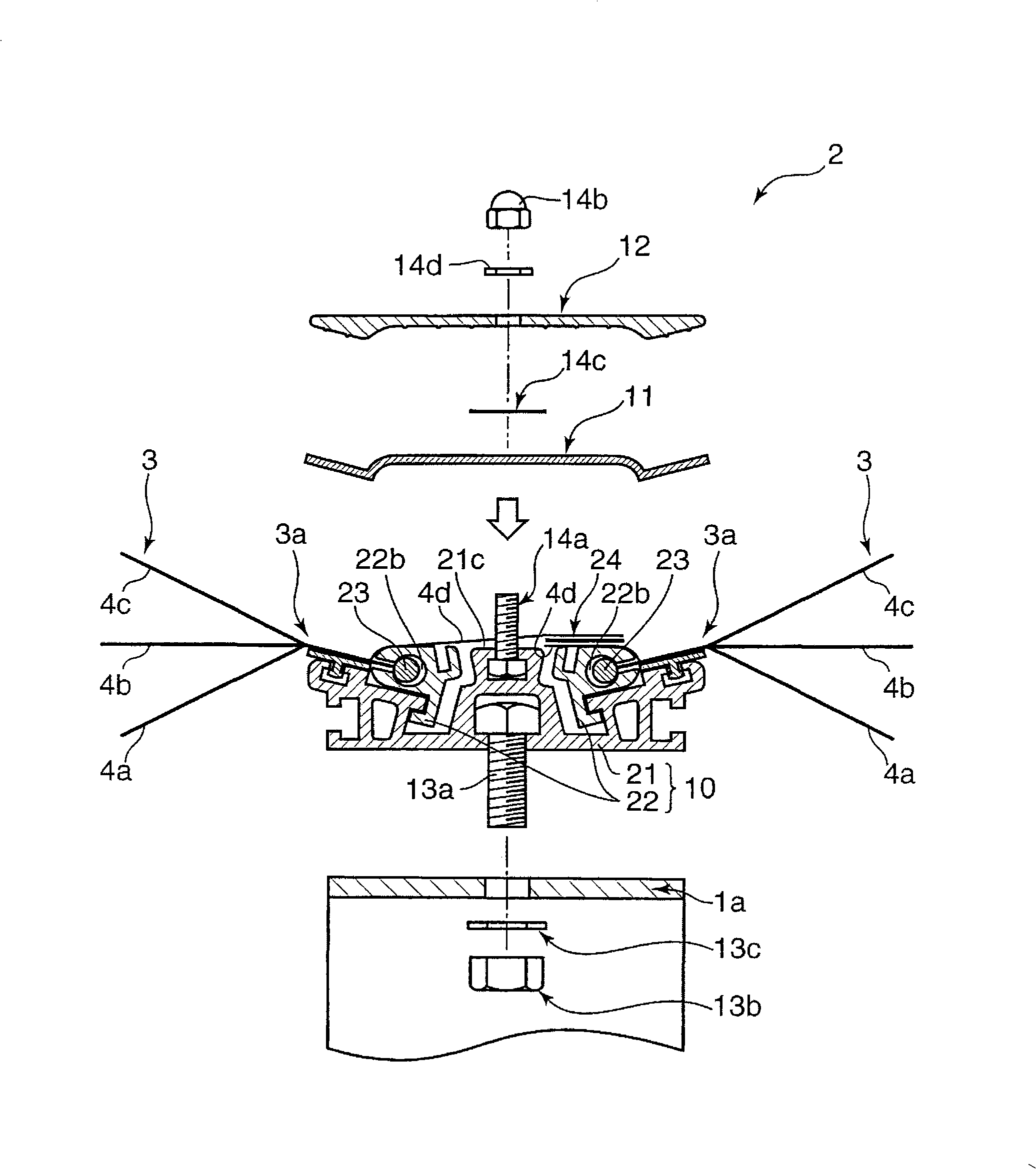 Cover cloth fixing structure