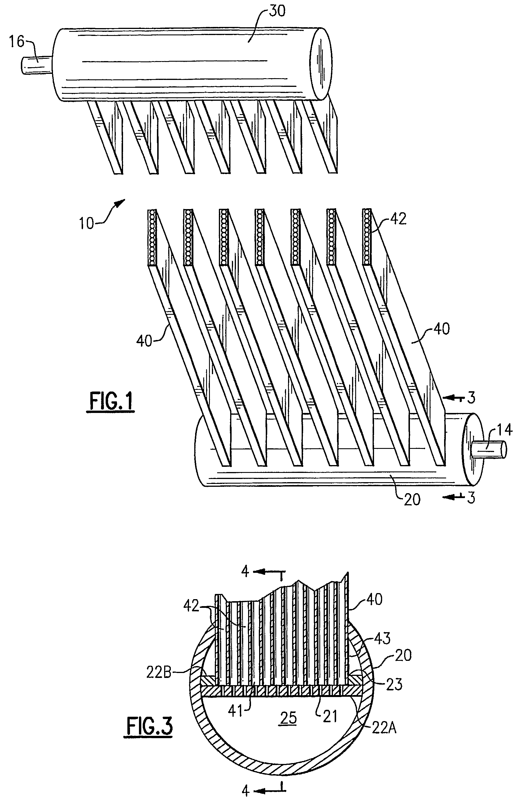 Heat exchanger with perforated plate in header