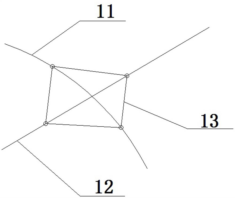 Construction method of roadway lining structure utilizing quadrangular pyramid steel bar reticulated shell