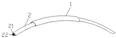 Casing pipe type dura mater dissecting device