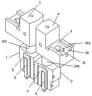 A two-body tool holder device for automatic piston ring marking machine