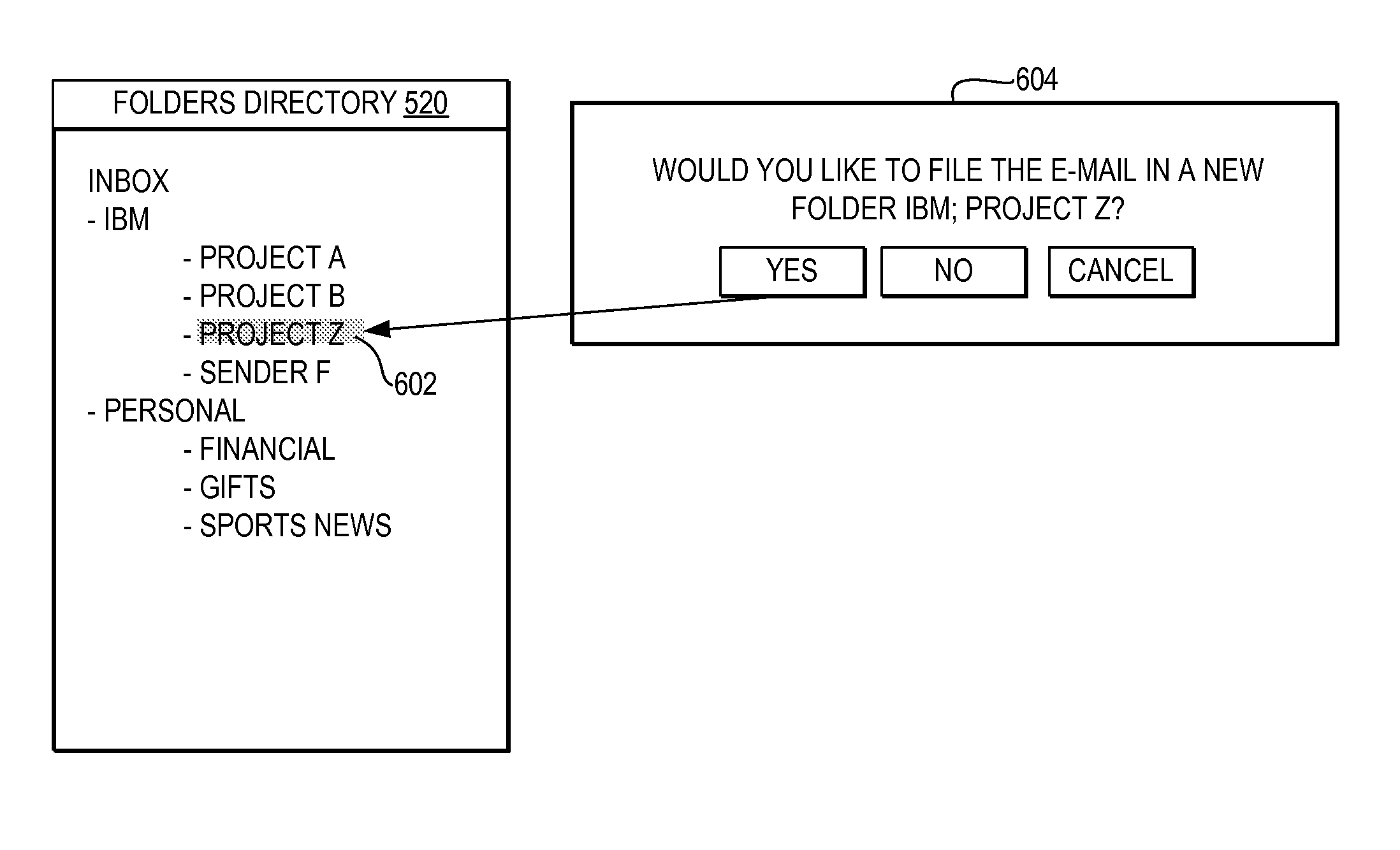 Automated electronic message filing system