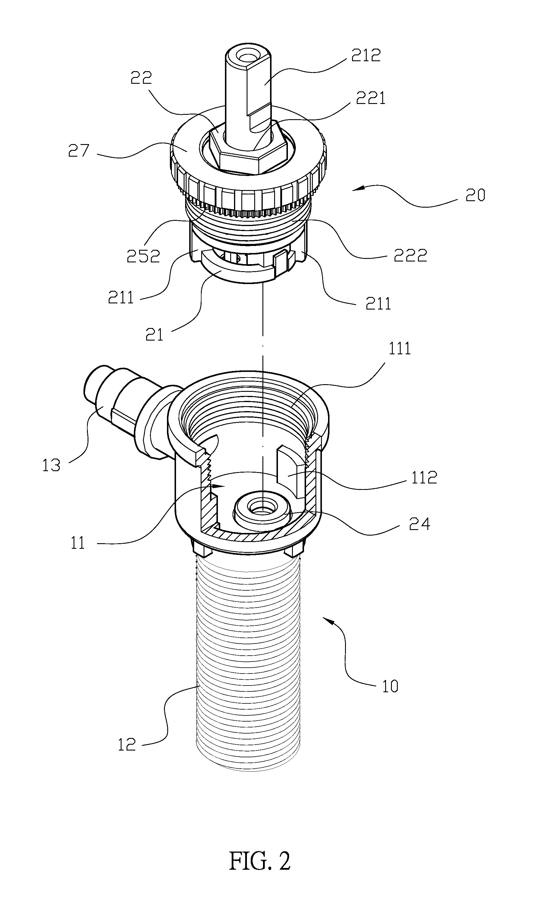 Control valve structure of plastic faucet