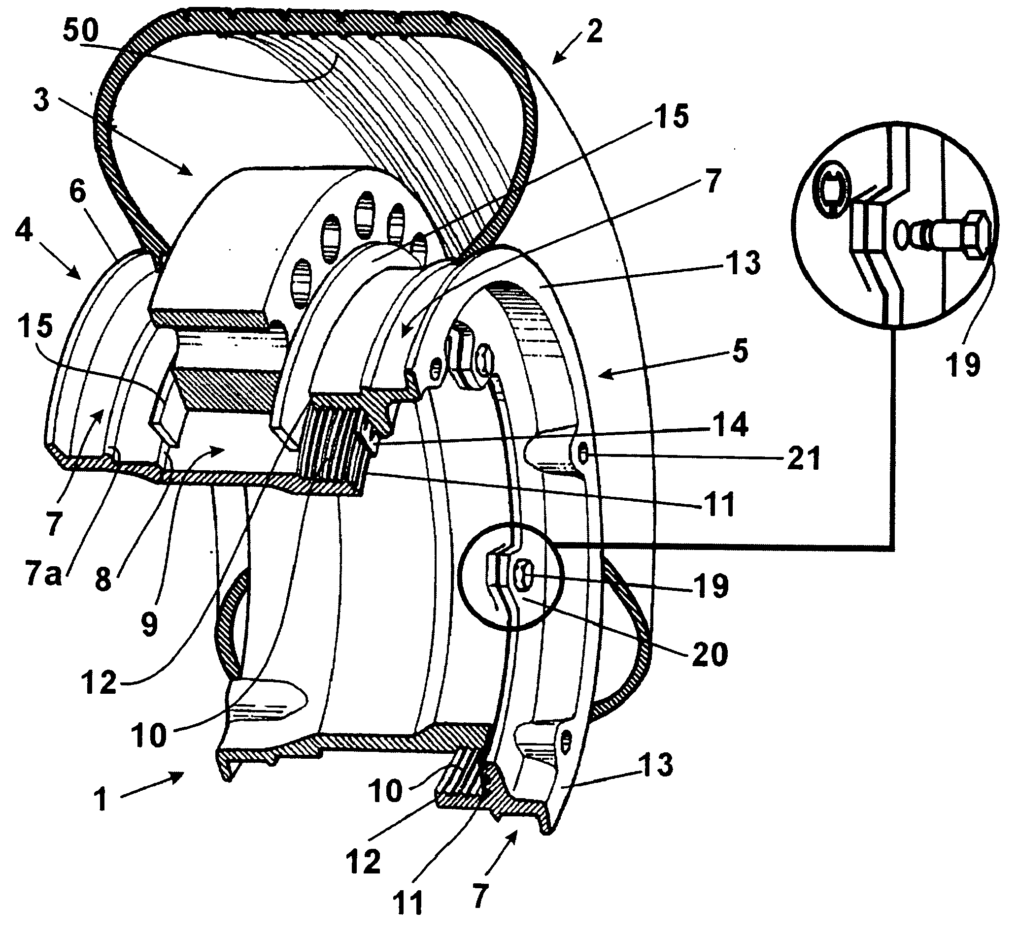 Demountable tire rim with a spare inner wheel and tire for said tire rim