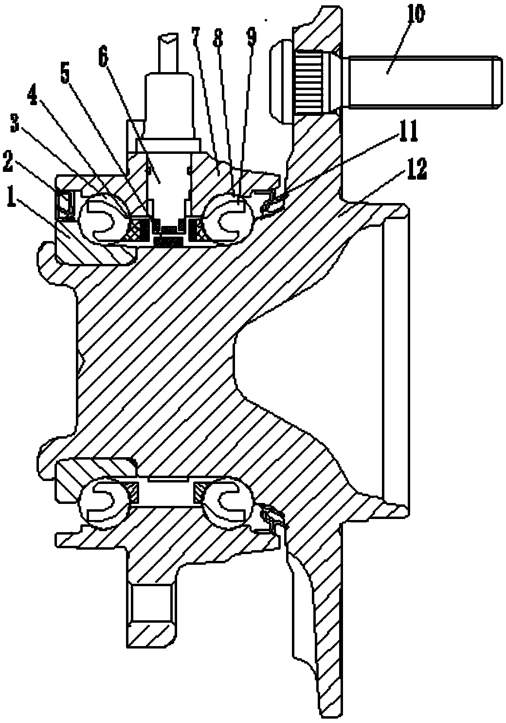 Integrated ABS sensor automobile hub bearing unit