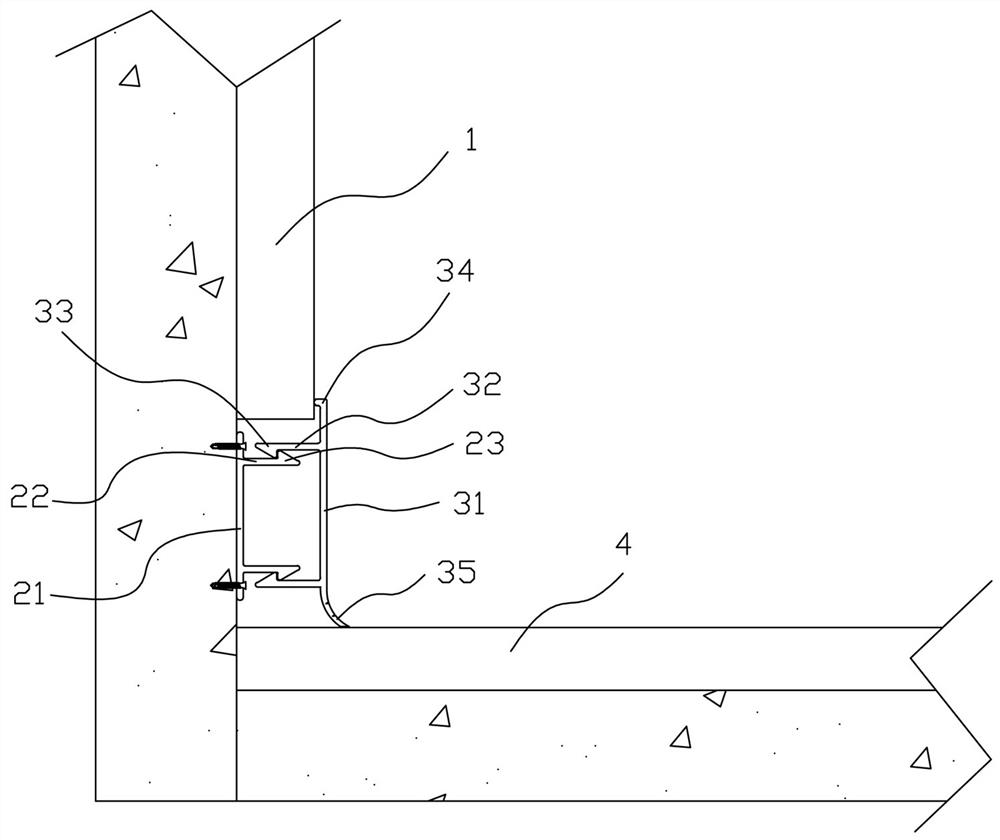 Height self-adaptive clamping skirting line