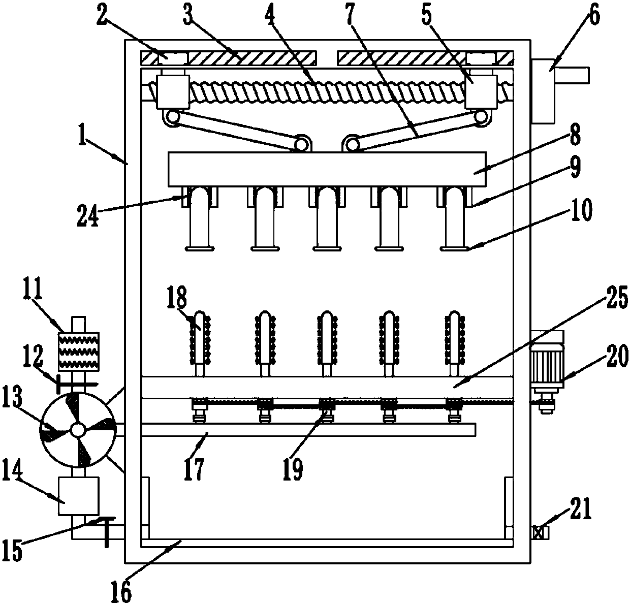 Medical test tube cleaning and drying integrated device