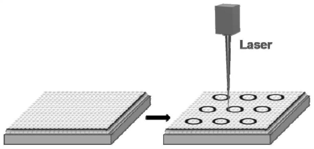 Method for rapidly preparing colloidal photonic crystal array chip by utilizing laser direct writing