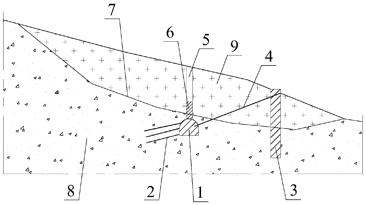 Cavern-anchor-pile combined anti-sliding reinforcing structure and construction method thereof