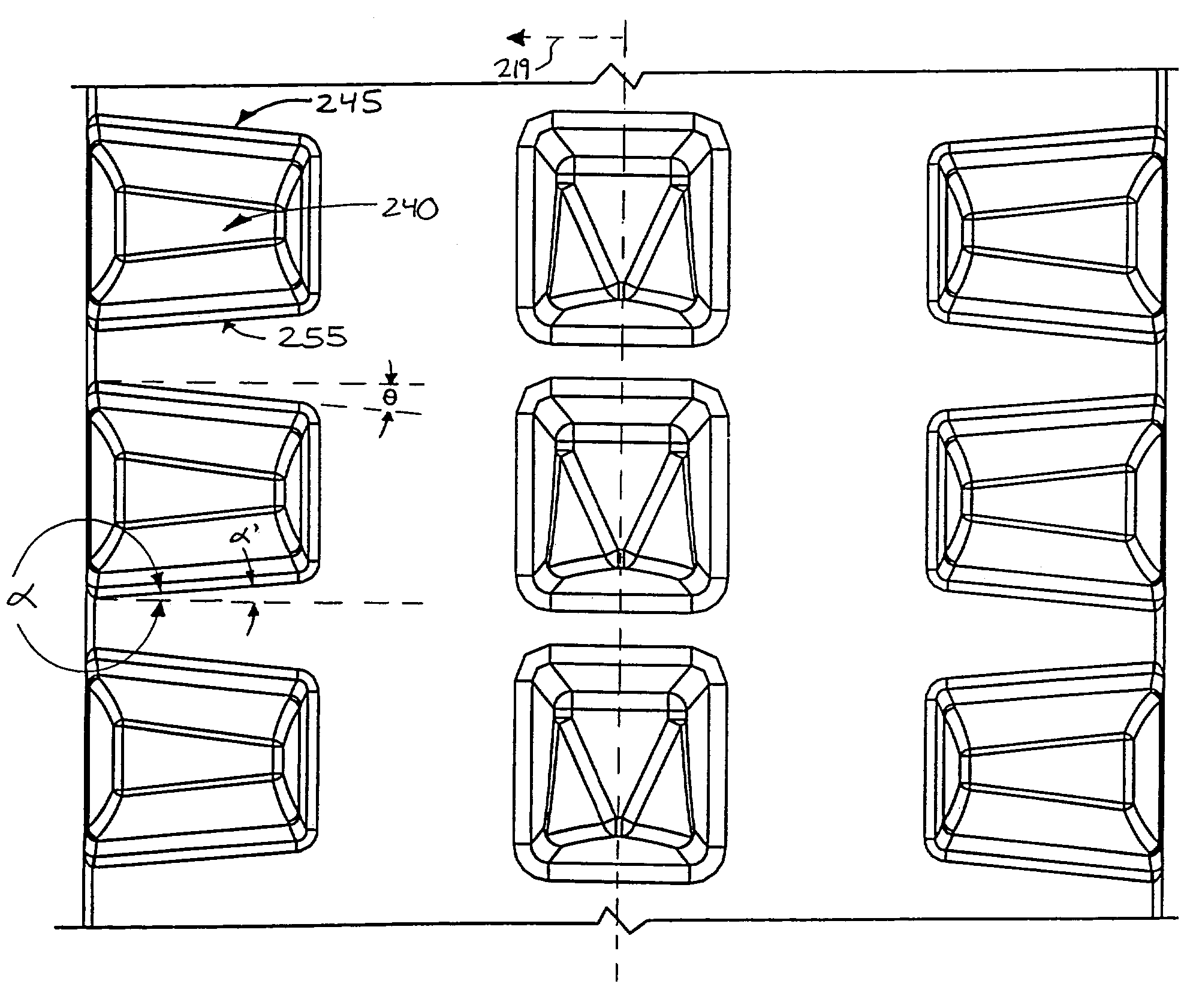 Angled traction lugs for endless band