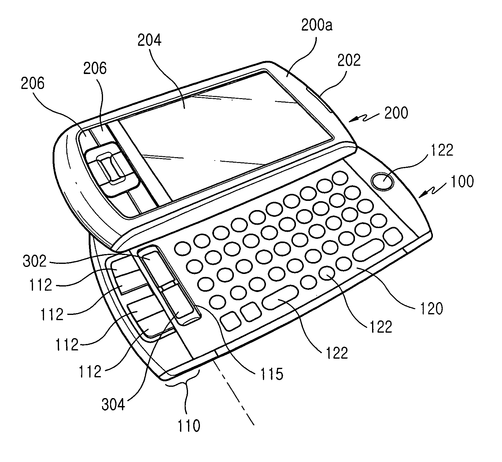 Sliding/swing-type portable digital communication apparatus