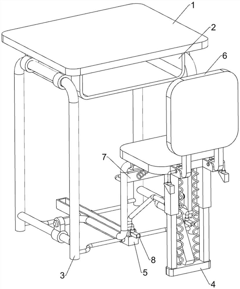 A convenient storage desk and chair