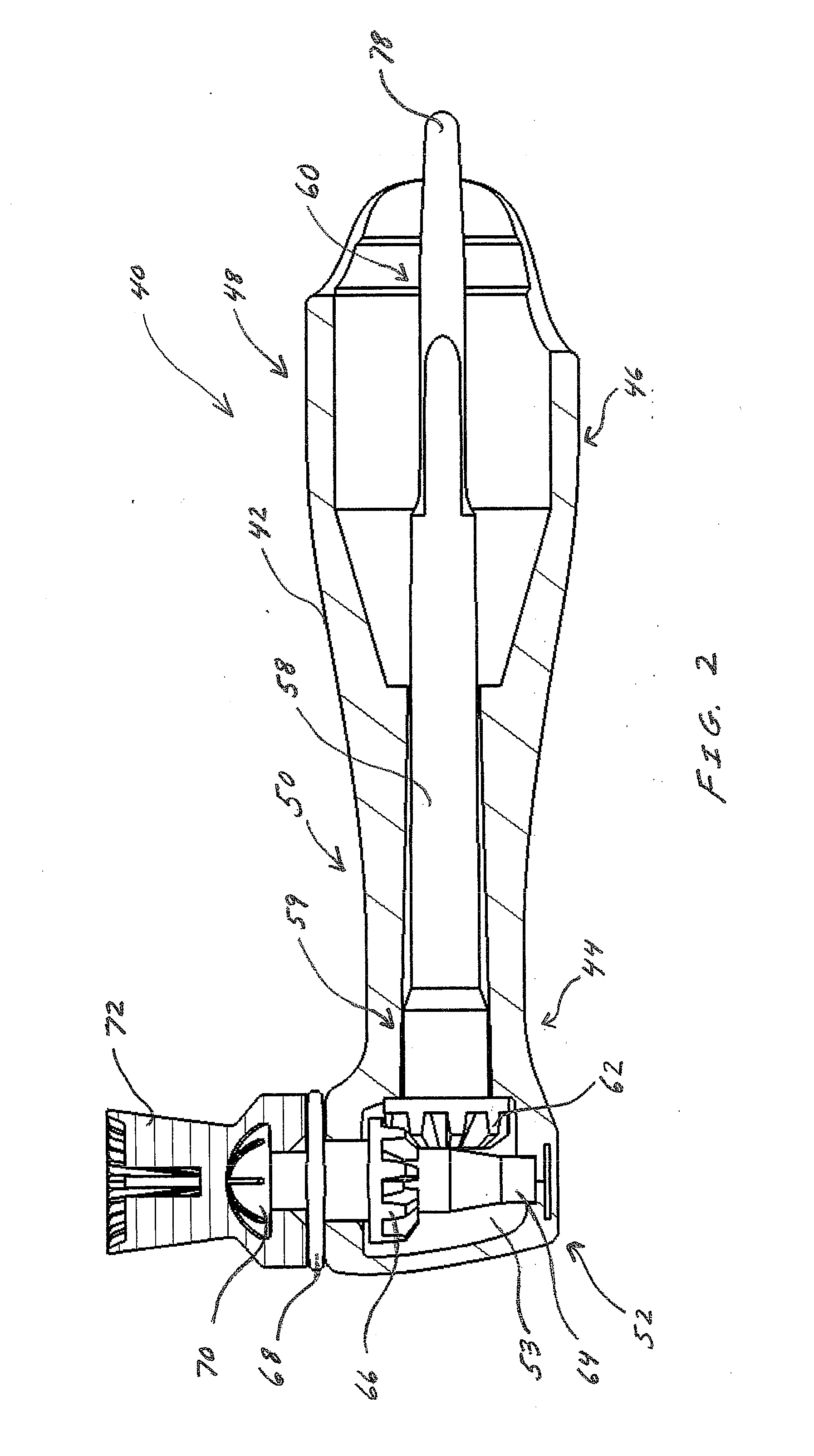 Dental prophylaxis angle and handpiece assembly