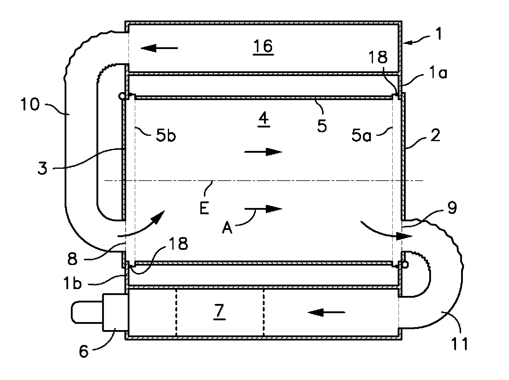 Tunnel-type rotary-drum tumble dryer