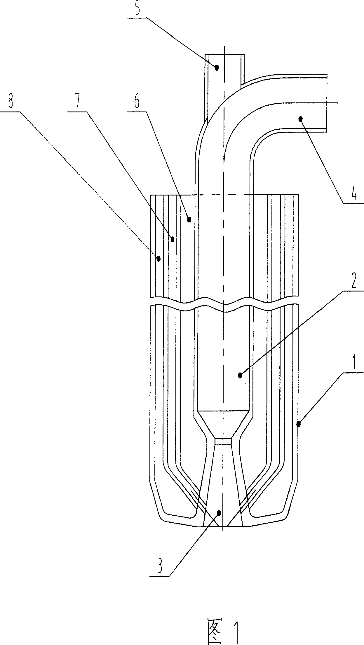 Multifunctional top-gun of together using channel for RH vacuum firing furnace